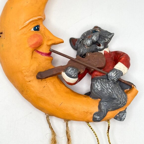 Kurt Adler Hey Diddle Diddle Storybook Ornament Vintage 1995 Cat Fiddle Moon Cow - Picture 10 of 13